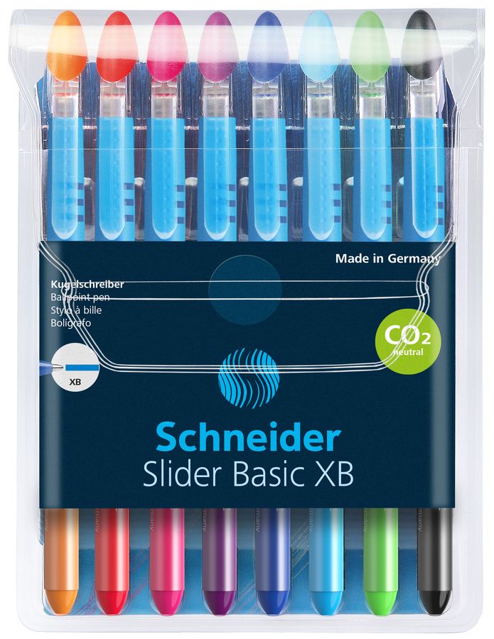 Guľôčkové pero Schneider Slider Basic XB sada 8 ks - 151298
