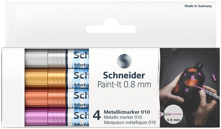 Metalický marker Schneider Paint-it 010 - Sada 4 ks - 0.8 mm - ML01011501