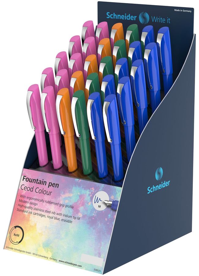 Plniace pero s klasickým hrotom Schneider Ceod Colour displej 30 ks - 306492